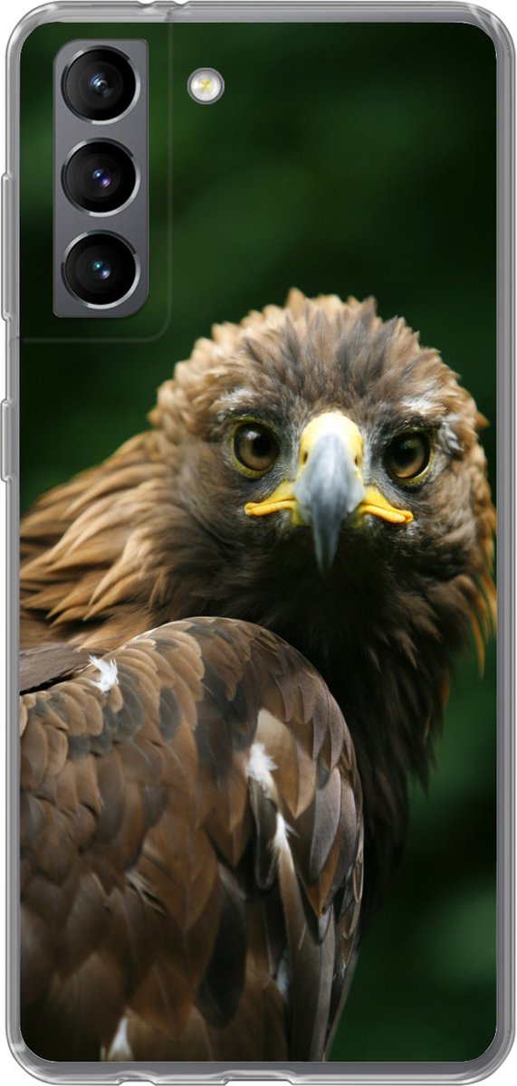 Telefoonhoesje Geschikt voor Samsung Galaxy S21 hoesje - Arend - Bruin - Roofvogel - Siliconen Telefoonhoesje Telefoonhoesje