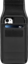 Riem Holster Hoesje Zwart - Flip Phone Pouch hoesje vertical Nylon Holster 4.7 Samsung A20E / A40 / A41 / A01 Core / iPhone 7 / 8 / S5 / Huawei P30 Lite/ P20 Lite