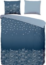 Warme Flanel Tweepersoons Dekbedovertrek Snow City | 200x200/220 | Hoogwaardig En Zacht | Ideaal Tegen De Kou | Luxe Kwaliteit | Inclusief 2 Kussenslopen