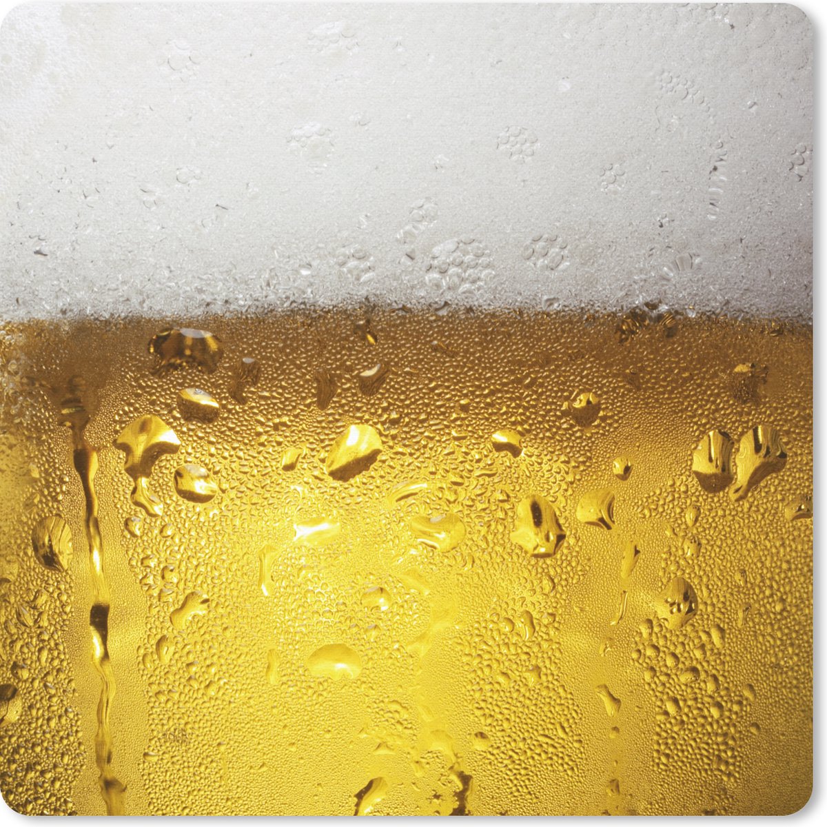 Muismat 30x30 cm - Mousepad Overvol glas bier met condensatie - Muismatten
