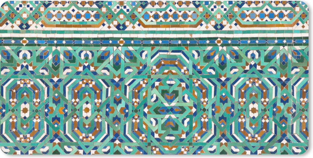 Bureauonderlegger - Een traditionele Marokkaanse mozaïekdecoratie - 60x30 - Muismat