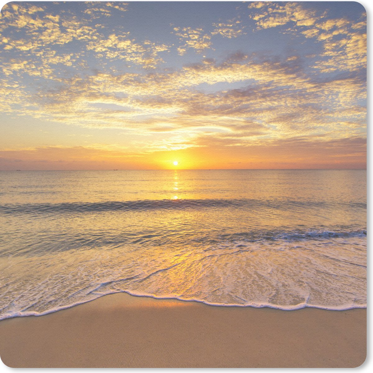 Muismat 20x20 cm - Mousepad Strand - Zonsondergang - Zee - Muismatten
