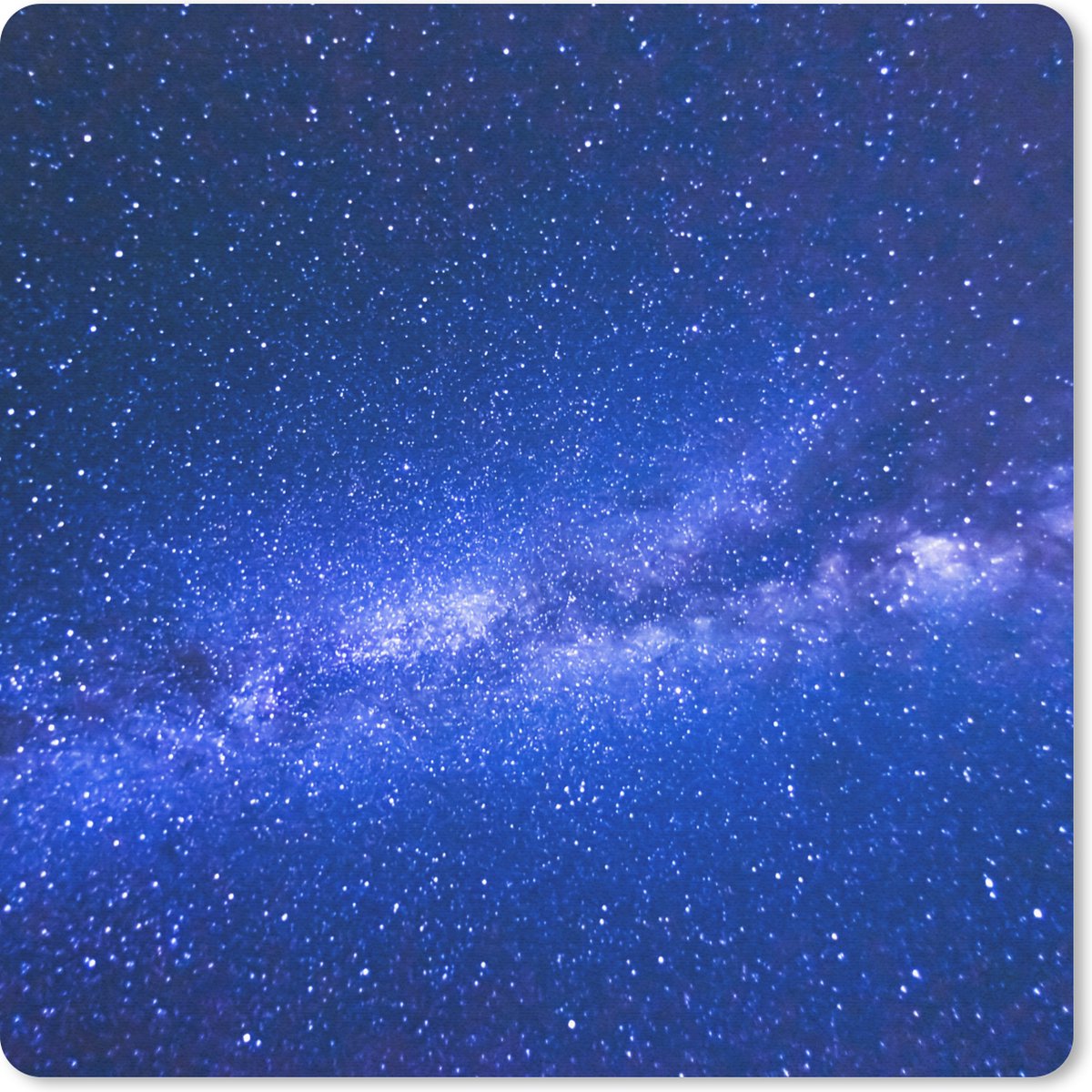 Muismat 20x20 cm - Mousepad Sterrenhemel - Heelal - Blauw - Jongens - Meisjes - Kinderen - Muismatten