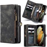 CaseMe Vintage Wallet hoesje Samsung S21 Zwart