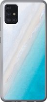 Geschikt voor Samsung Galaxy A52 5G hoesje - Strand - Zee - Blauw - Siliconen Telefoonhoesje