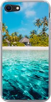 Geschikt voor iPhone 8 hoesje - Strand - Palmbomen - Zee - Siliconen Telefoonhoesje