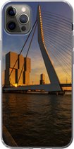 Geschikt voor iPhone 12 Pro Max hoesje - Rotterdam - Zonsondergang - Erasmus - Siliconen Telefoonhoesje