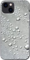 Geschikt voor iPhone 13 mini hoesje - Metaal - Water - Grijs - Siliconen Telefoonhoesje