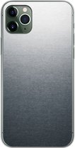 Geschikt voor iPhone 11 Pro Max hoesje - Metaal print - Lijn - Grijs - Siliconen Telefoonhoesje
