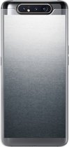 Geschikt voor Samsung Galaxy A80 hoesje - Metaal print - Lijn - Grijs - Siliconen Telefoonhoesje