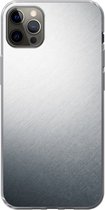 Geschikt voor iPhone 13 Pro Max hoesje - Metaal print - Grijs - Zwart - Wit - Siliconen Telefoonhoesje