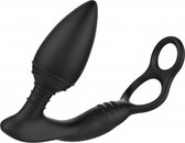 SIMUL8 PLUG EDITION Vibrating Anal Cock and Ball Toy - Black - Butt Plugs & Anal Dildos