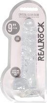 9" / 23 cm Realistic Dildo With Balls - Transparent - Realistic Dildos