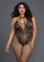 Queen Size Fishnet Bodystocking - Black - Maat Queen Size