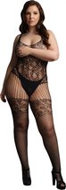 Lace and Fishnet Bodystocking - Black - OSX - Maat OSX