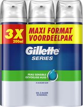 4x Gillette Scheerschuim Voordeelverpakking Trio-pak 600 ml