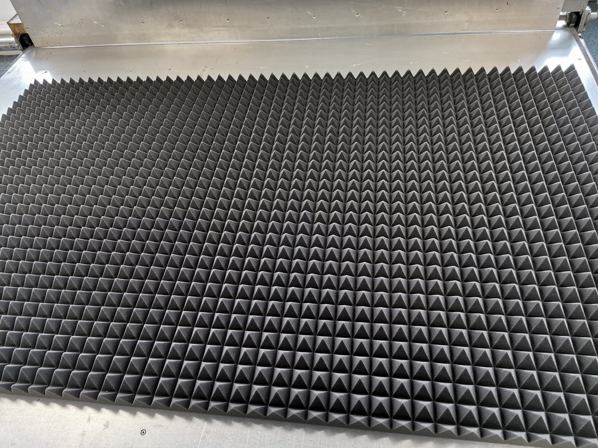 Foamworld, Akoestische platen, studio schuim, piramide schuim, foam, grijs, 120x200x5,5cm, per plaat. Noppenschuim