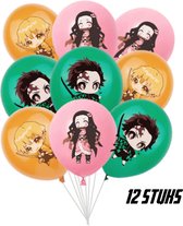 Demon Slayer Ballonnen - 12 Stuks - Demon Slayer - Kimetsu No Yaiba - Anime - Manga - Cosplay - Ballonnen Verjaardag - Latex Ballonnen