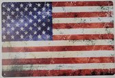 USA Amerika verenigde staten stars and stripes Reclamebord van metaal METALEN-WANDBORD - MUURPLAAT - VINTAGE - RETRO - HORECA- BORD-WANDDECORATIE -TEKSTBORD - DECORATIEBORD - RECLA