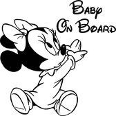 Baby On Board (wit) (20x15cm) Minnie