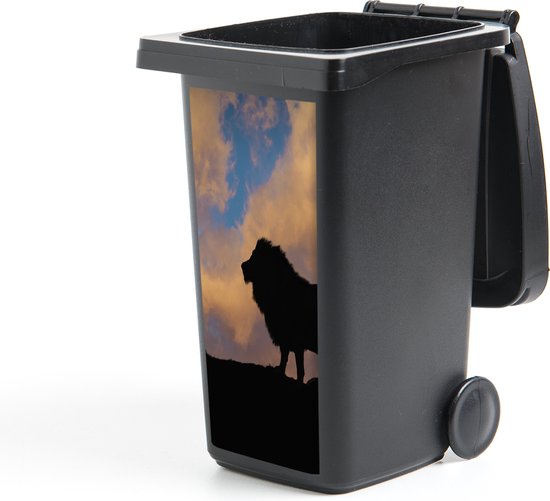 Container sticker Leeuw - Zonsondergang - Wild - 44x98 cm - Kliko sticker