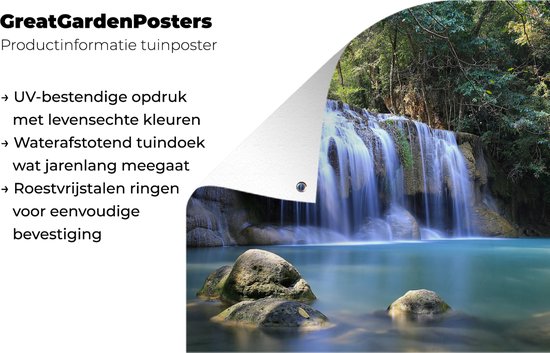 Posters de Posters de jardin Rochers sous les cascades du Parc National d'Erawan - 50x50 cm