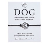 Bixorp - Leuke armband met Hondenpootje - Herinnering / Symbool om de hele dag bij je te dragen - Leuke Zilverkleurige armband Hond