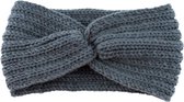 Hoofdband Dames - Donker Grijs - Elastisch - Oorwarmers volwassenen - Voor de herfst & winter - Handgemaakt
