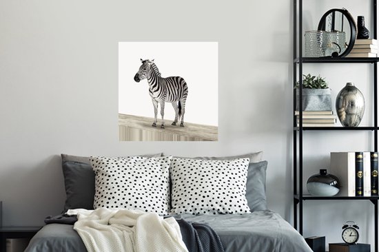 Sticker voor kinderen - Decoratie kids - Muursticker kinderen - Zebra - Meisjes - Dieren - Kinderen - Jongens - 50x50 cm - Zelfklevend behangpapier - Stickerfolie