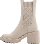 WELOVESHOES® Chelsea boots met Hak - Imitatieleer - Beige - Maat 41