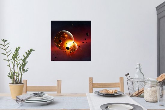 Muurstickers - Sticker Folie - Een illustratie van een jonge aarde - 80x80 cm - Plakfolie - Muurstickers Kinderkamer - Zelfklevend Behang - Zelfklevend behangpapier - Stickerfolie