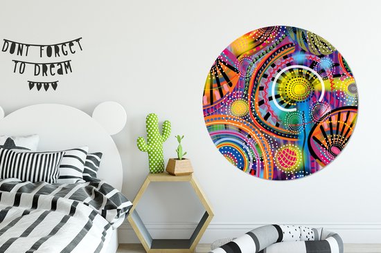 Wall Circle - Wall Circle - Formes - Art - Motifs - Psychédélique - Aluminium - ⌀ 140 cm - Intérieur et extérieur