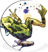 Illustration colorée d'une grenouille Cercle mural aluminium ⌀ 140 cm