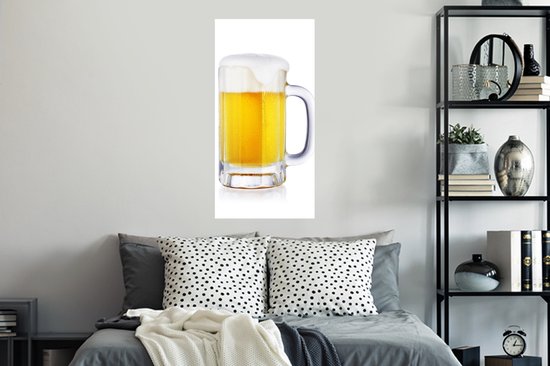 Stickers muraux - Film autocollant - Chope de bière sur fond blanc - 40x80 cm - Film adhésif - Stickers muraux chambre enfant - Papier peint autocollant - Papier peint autocollant - Film autocollant