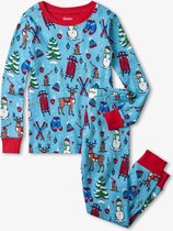 Hatley pyjama winterlandschap, kerstpyjama blauw maat 7 jaar