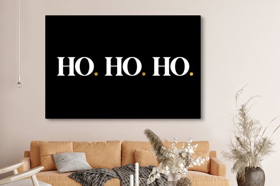 Tableau sur toile Ho ho ho - Père Noël - Citations - Noël - Proverbes - 180x120 cm - Décoration murale XXL