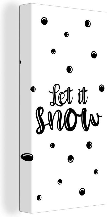Canvas Schilderij Kerstmis - Sneeuw - Quotes - Spreuken - Let it snow - 40x80 cm - Wanddecoratie