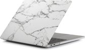MacBook Air Cover - 13 Inch Hard Case - Hardcover Shock Proof Hardcase Hoes Macbook Air 2018 (A1932) Cover - Marble White/Gray