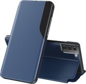 FONU Premium Clear View Case Samsung Galaxy S21 - Blauw