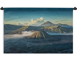 Wandkleed - Wanddoek - Bromo vulkaan in Indonesië - 60x40 cm - Wandtapijt