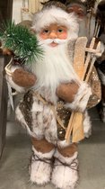kerstman-staand-bruin-60cm Kerstpop Brown Christmass Doll