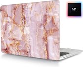 MacBook Air 13 Inch Hard Case - Hardcover Shock Proof Hardcase Hoes Macbook Air M1 2020 (A2337) Cover - Marble Pink