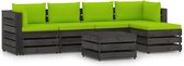 Decoways - 6-delige Loungeset met kussens grijs geïmpregneerd hout