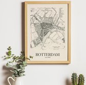 Vintage Stadskaart - Rotterdam - Wit