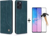 GSMNed - Leren telefoonhoes 11 Pro Max blauw - Luxe iPhone hoesje - iPhone hoes shockproof - pasjeshouder/portemonnee – blauw - 1x screenprotector iPhone 11 Pro Max