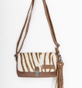 Bag2Bag Leren Stoere Kleine Schoudertasje Jaca Zebra Cognac