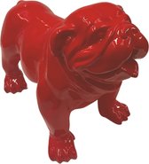 Bulldog - Hond - Beeld - Decoratie - Staand - Rood - 42cm hoog