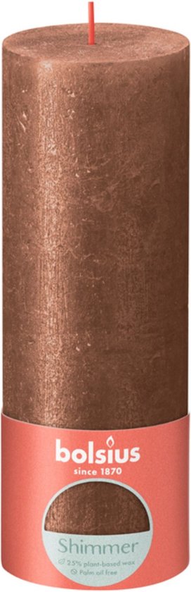 Bolsius Stompkaars Shimmer Copper - 19 cm / Ø7 cm
