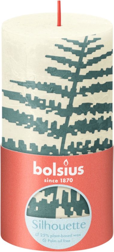 Bolsius Rustiek kaars 130/68 bladmotief