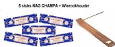 Satya Nag Champa Wierook - Agarbatti Klassiek Staafjes - Zachte Aroma - Rustgevend - 5 x 15 gram - 5 stuks Wierookstokjes